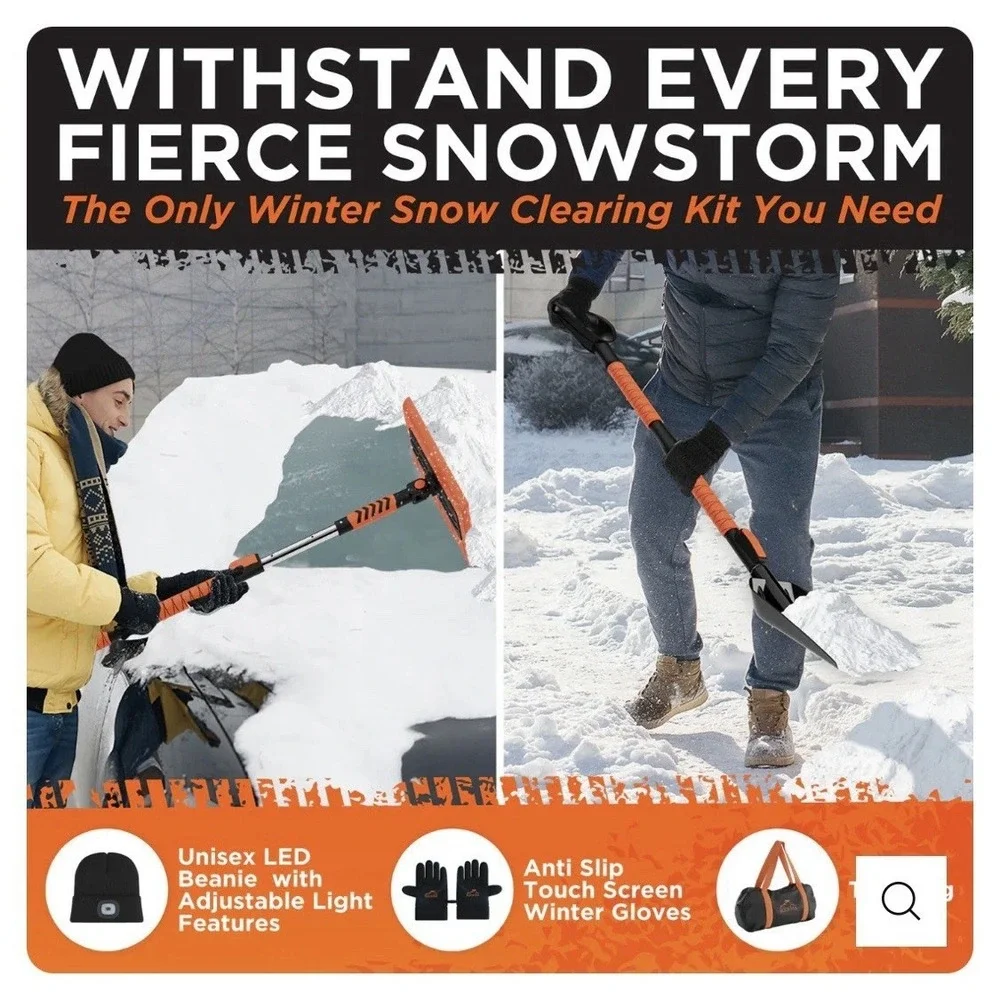 NWT RoofPax Car Snow Clearing Kit Winter Emergency Snow Shovel Brush Ice Scraper